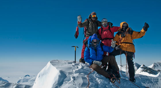 Gipfelsieg am Mt. Vinson, Antarktis
